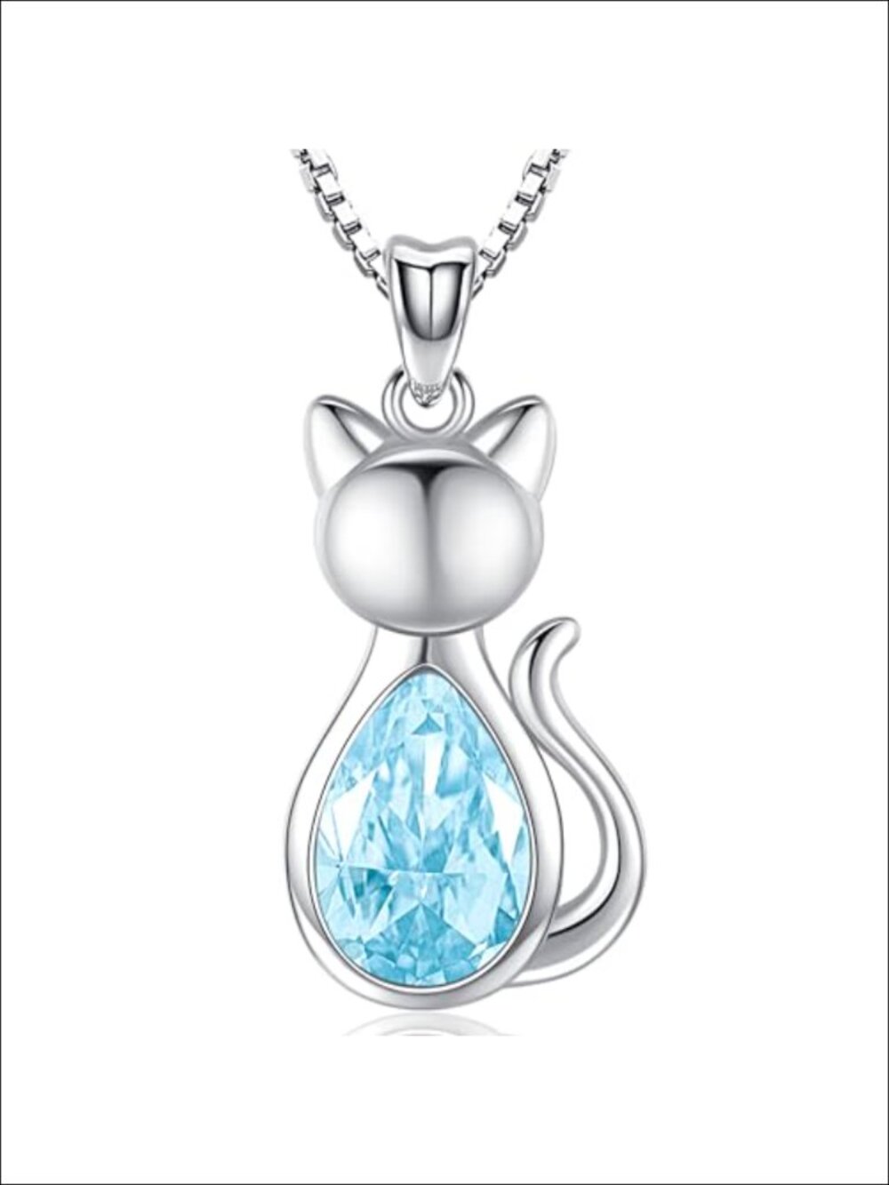 Sterling Silver Plated Cat Pendant Necklace